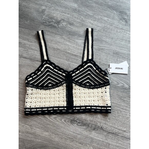 Jason Wu Tops - Jason Wu Crochet Cottage Core Cropped‎ Boho Hippie Tank Top Festival NWT Size 2